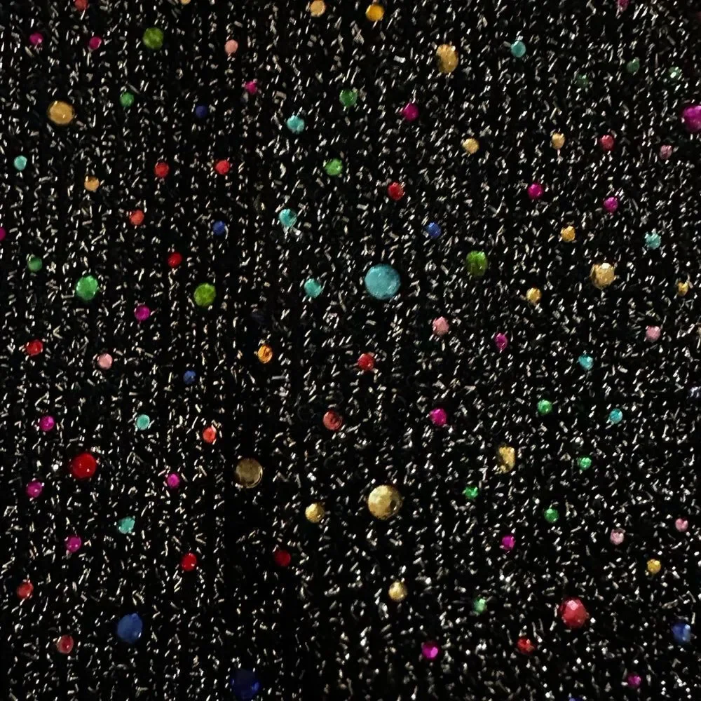 Diamond shimmering multicolored rhinestones pantyhose stocking tights